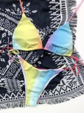 Sexy Two Piece Colorful Tie Dyed Print Swimwear