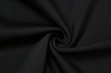 Fall Sexy Black Turndown Collar Puff Sleeve Bodycon Dress