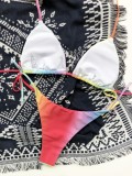 Sexy Two Piece Colorful Tie Dyed Print Swimwear