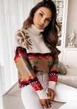 Christmas Fashion High Neck Long Sleeve Jacquard Sweater