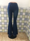 Fall Sexy Denim Ripped Bell-Bottoms Jeans