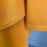 Fall Elegant Yellow off shoulder Irregular Career Blazer Pants Set