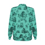 Autumn Print Turtleneck Zipper Sweatshirt