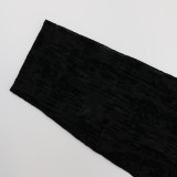 Autumn Plus Size Print Black Long Sleeve Bodycon Dress