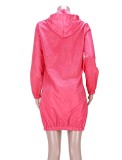 Winter Trendy Rosy Windproof Split Hoody Casual Dress