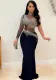 Fall Sexy Black Sequins One Shoulder High Neck Long Dress