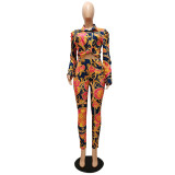 Autumn Enthic Print Africa Blouse and Pants Set