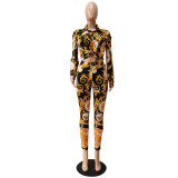 Conjunto de pantalón y blusa africana con estampado Autumn Enthic