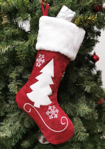 Calzini con decorazioni natalizie Borsa per calze regalo albero di Babbo Natale