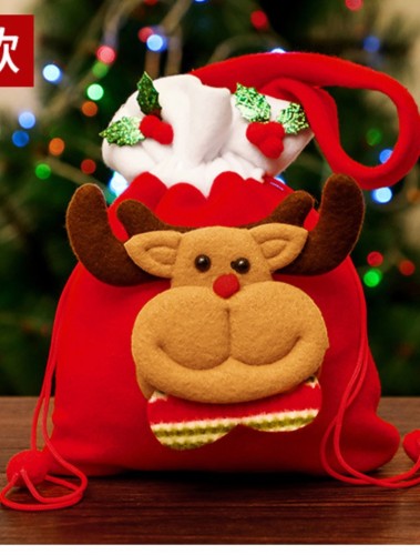 Saco de presente de biscoito de maçã vermelha fofo de Natal