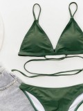 Summer Sexy Green Sling Low Waist Bikini Two Piece Swimsuit