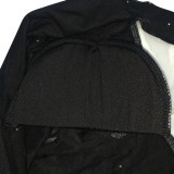 Fall Sexy Black Rhinestone High Neck Cut Out Long Sleeve Mini Dress