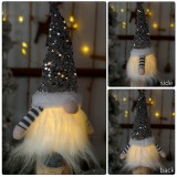 Christmas Decorations Xmas Ornaments Sequins Santa Claus Doll with LED Lights (without battery)