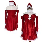 Red Santa Women 4 Piece Dress Set Christmas Costume