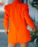 Conjunto de dos piezas de chaqueta y pantalón corto profesional naranja otoñal