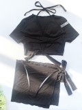 Black 4 Piece Set Cover-Up Swimwear