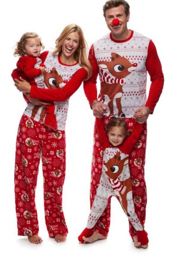 Tuta da notte con stampa di Babbo Natale rosso invernale Pagliaccetti del pigiama del bambino della famiglia di Natale