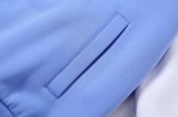 Winter Blue Contrast Print Long Sleeves Jessey Coat
