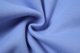 Winter Blue Contrast Print Long Sleeves Jessey Coat