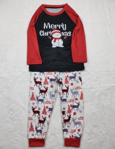Winter Santa Print Sleeping Christmas Family Kids Pajama Set