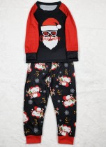 Winter Santa Print Sleeping Christmas Family Kids Pajama Set