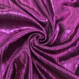 Fall Sexy Purple Deep Neck Puffed Long Sleeve Dress
