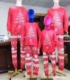 Two Piece Red Print Christmas Family Pajama - Daddy