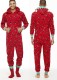 Winter Red Printed Hoody Family Daddy Pajama Onsie Jumpsuit