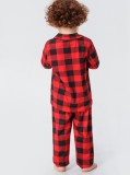 Winter Red Plaid Two Piece Family Boy Pajama Set