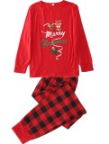 Winter Chirstmas Printed Red Plaid Two Piece Family Mother Pajama Set