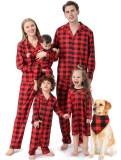 Winter Red Plaid Family Gril's Pajama Dress