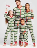 Winter Green Printed Family Kids Pajama Jumpsuit