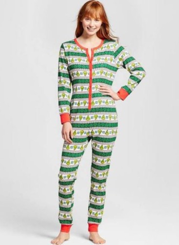 Wintergrüner bedruckter Familien-Mutter-Pyjama-Overall