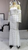Summer Elegant White Lace Off Shoulder Half Sleeve Long Dress