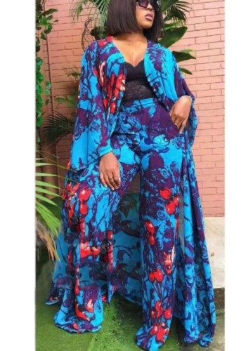 Autumn African Mother Print Rope and Pants Two Piece Set