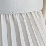 Spring Sexy Plus Size White V-neck Ruffled Short Sleeve Pleated Midi Dress