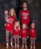 Christmas Children Print Long Sleeve Top And Print Pant Pajama Two Piece Set