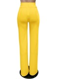 Summer Elegant Yellow Loose Pant