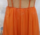 Summer Elegant Orange Straps Sleeveless Lace Expansion Evening Dress