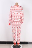 Christmas Women Print Print Long Sleeve Top And Pant Pajama Two Piece Set