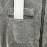 Winter Dark Grey Zipped Long Sleeve Two Piece Pant Set Tracksuit