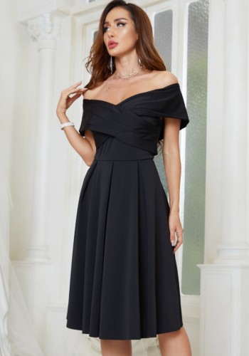 Зимнее черное винтажное плиссированное длинное платье для подружки невесты с сердечком