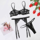 Sexy Black Lace Bra and Panty Galter Lingerie Set