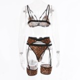 Sexy Leopard Print Bra and Panty Galter Lingerie Set