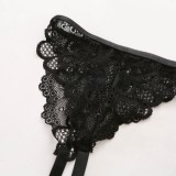 Sexy Black Floral Bra and Panty Galter Lingerie Set