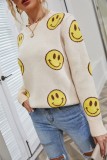 Winter Casual Apricot EMO Round Neck Long Sleeve Pullover Sweater