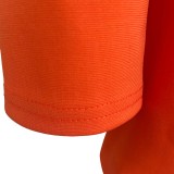 Fall Professional Orange Long Sleeve Knotted Blazer Dress