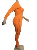 Spring Orange Party Sexy One Shoulder Fringe Plus Size Jumpsuit