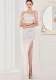 Summer White Sequin One Shoulder Slit Long Evening Dress