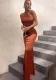 Spring Elegant Brown Cross Neck Sleeveless Backless Evening Dress